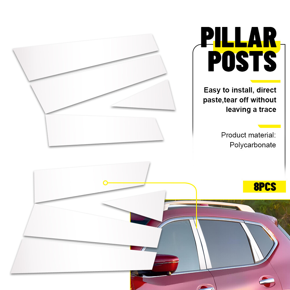 For 2014-2020 Nissan Rogue Chrome Door Pillar Post Covers Trims Car Accessories