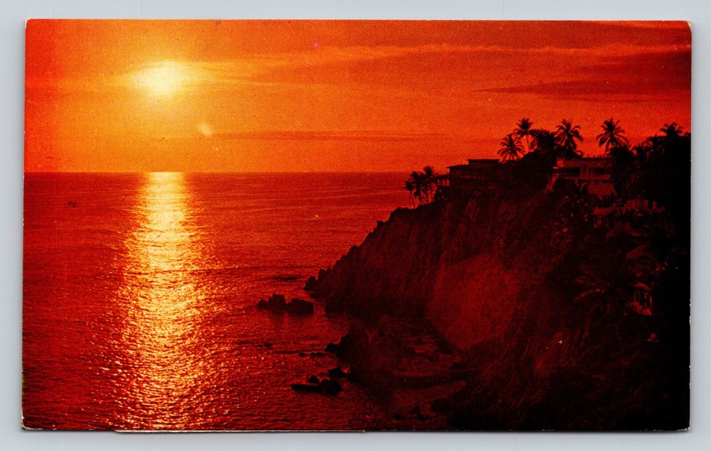 c1980 Sunset In Port Acapulco Mexico Mom Is Getting Fat VINTAGE Postcard