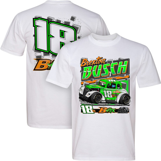 Brexton Busch #18B Legend White 2-Spot Tee
