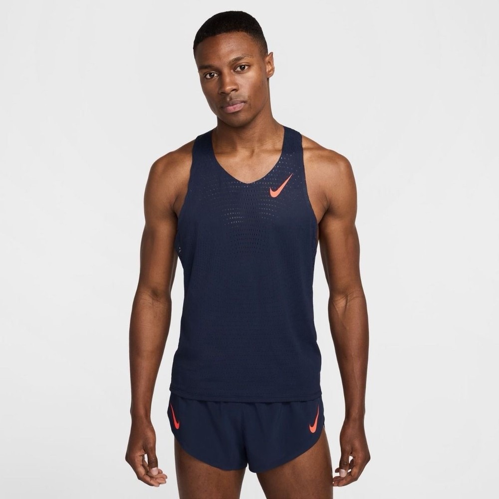 Small Nike DRI-FIT ADV Aeroswift Pro Elite Running Singlet Men FN4231-451 NAVY