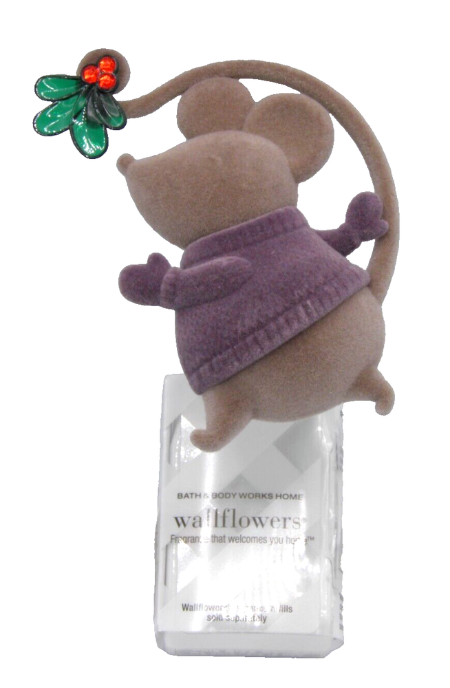 Bath & Body Works DANCING Mouse Wallflower Plug Purple Flocked Mistletoe Jewels