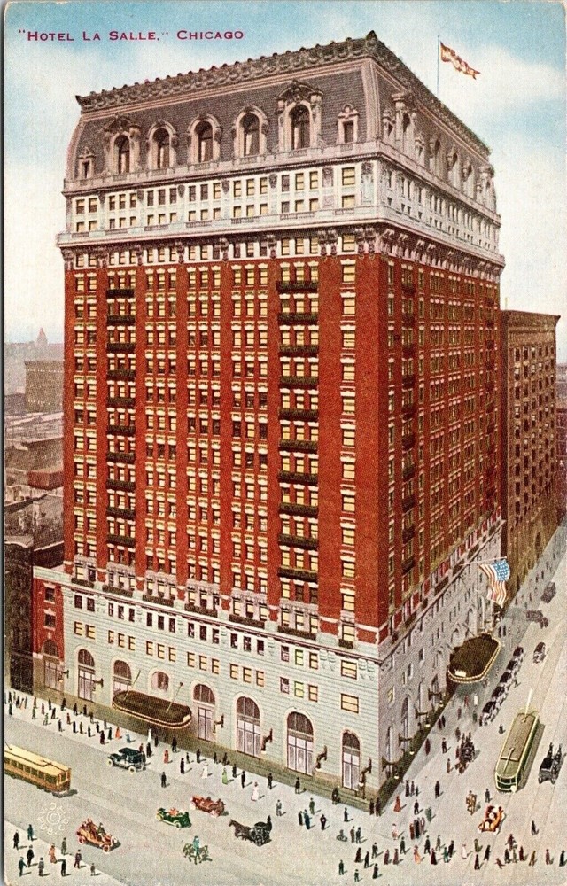 Chicago Illinois Hotel La Salle Scenic Downtown Buildings DB Postcard