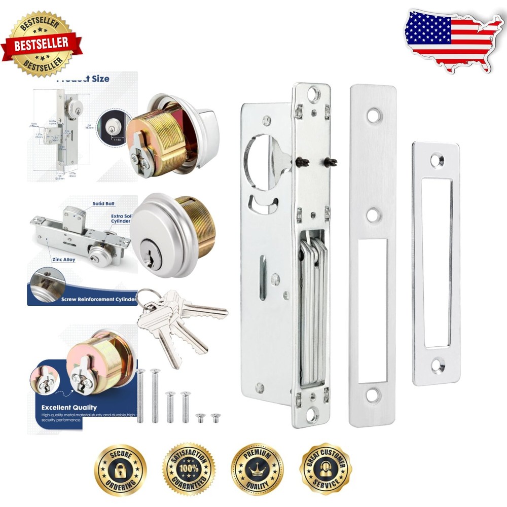 High-Security Aluminum Commercial Mortise Door Lock with 3 Keys - Modern Design