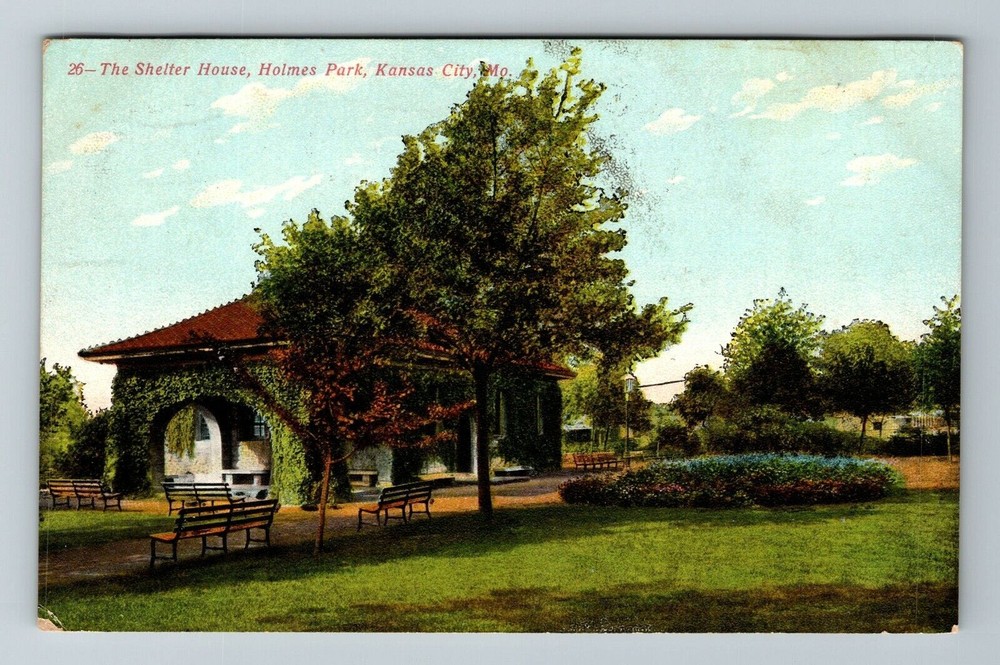 Kansas City MO-Missouri, The Shelter House, Holmes Park, Vintage Postcard