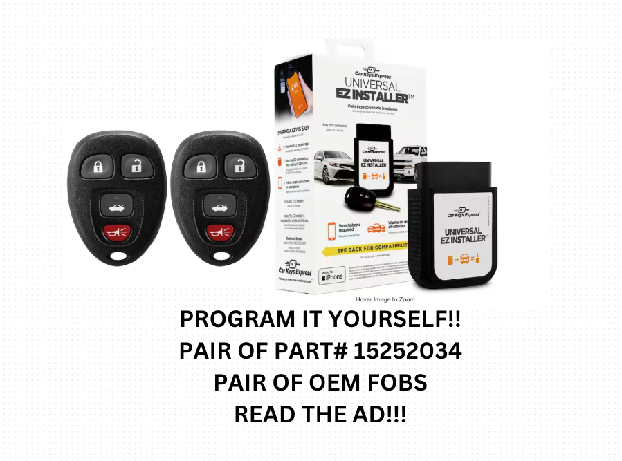 DIY BUNDLE MINT OEM LOGO GM KEYLESS ENTRY REMOTE FOB 15252034 KOBGT04A