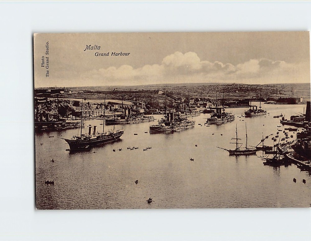 Postcard Aerial View Grand Harbour Malta