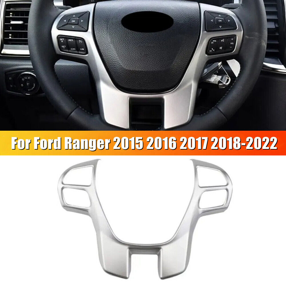 ABS Chrome Steering Wheel Trim Cover for Ford Ranger 2015-2022-image