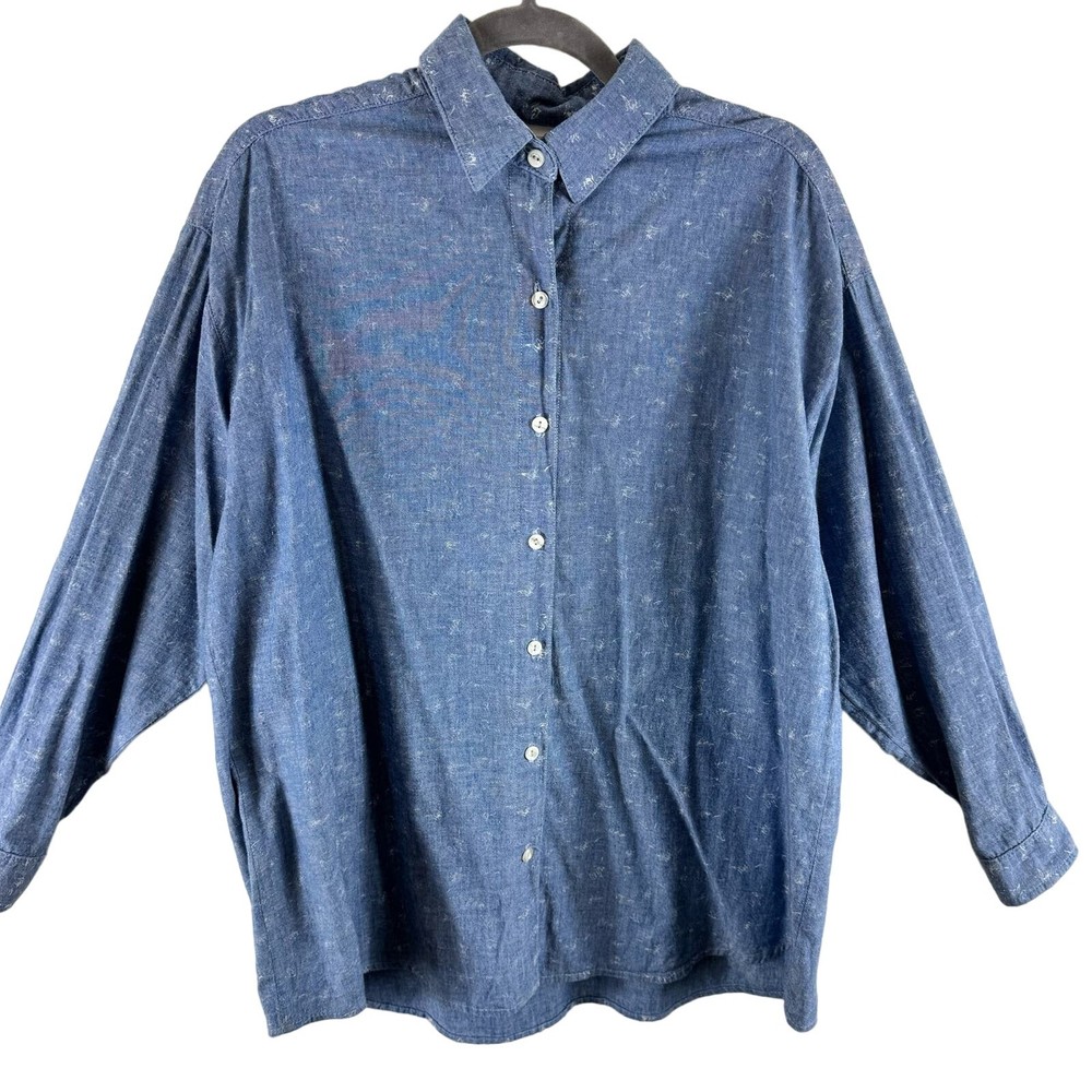 Vintage OshKosh Cotton Blue White Collared Long Sleeve Button Up Shirt Size 12