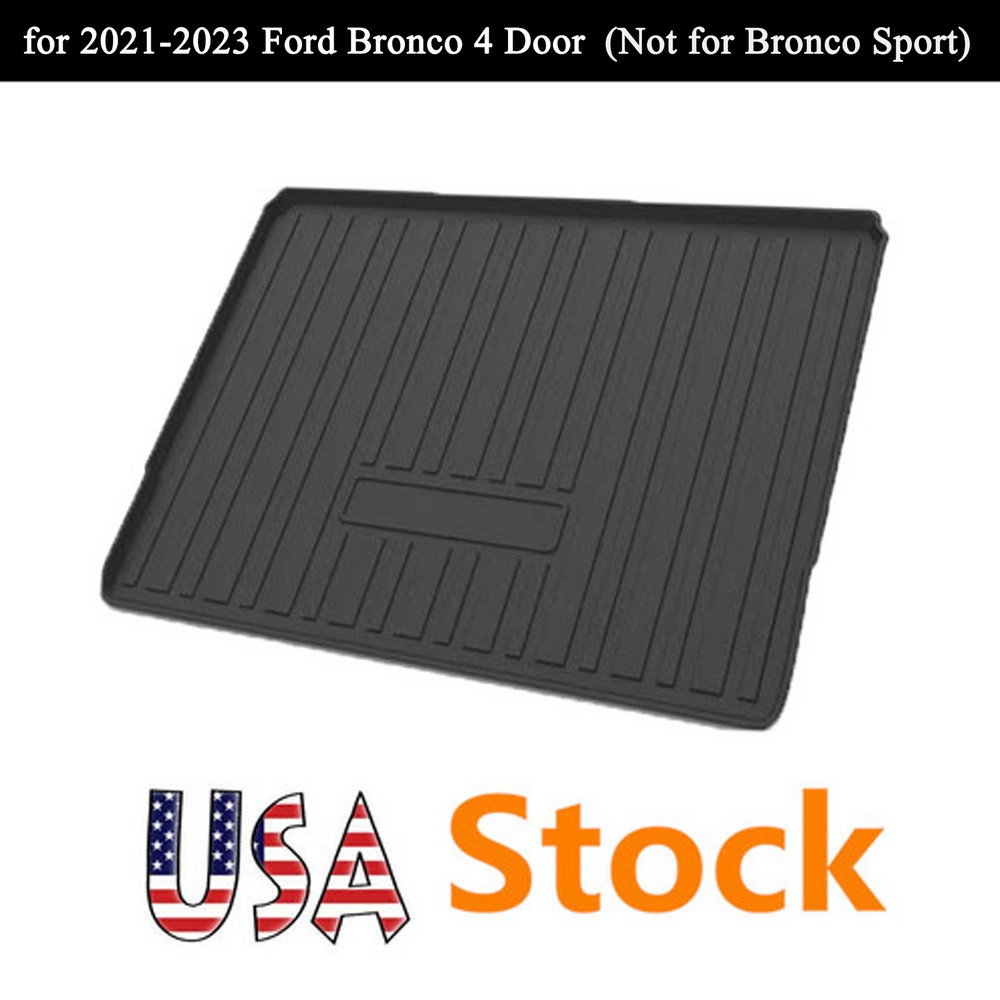 TPO Rear Black Cargo Trunk Tray Liner Floor Mat for 2021-2023 Ford Bronco 4 Door