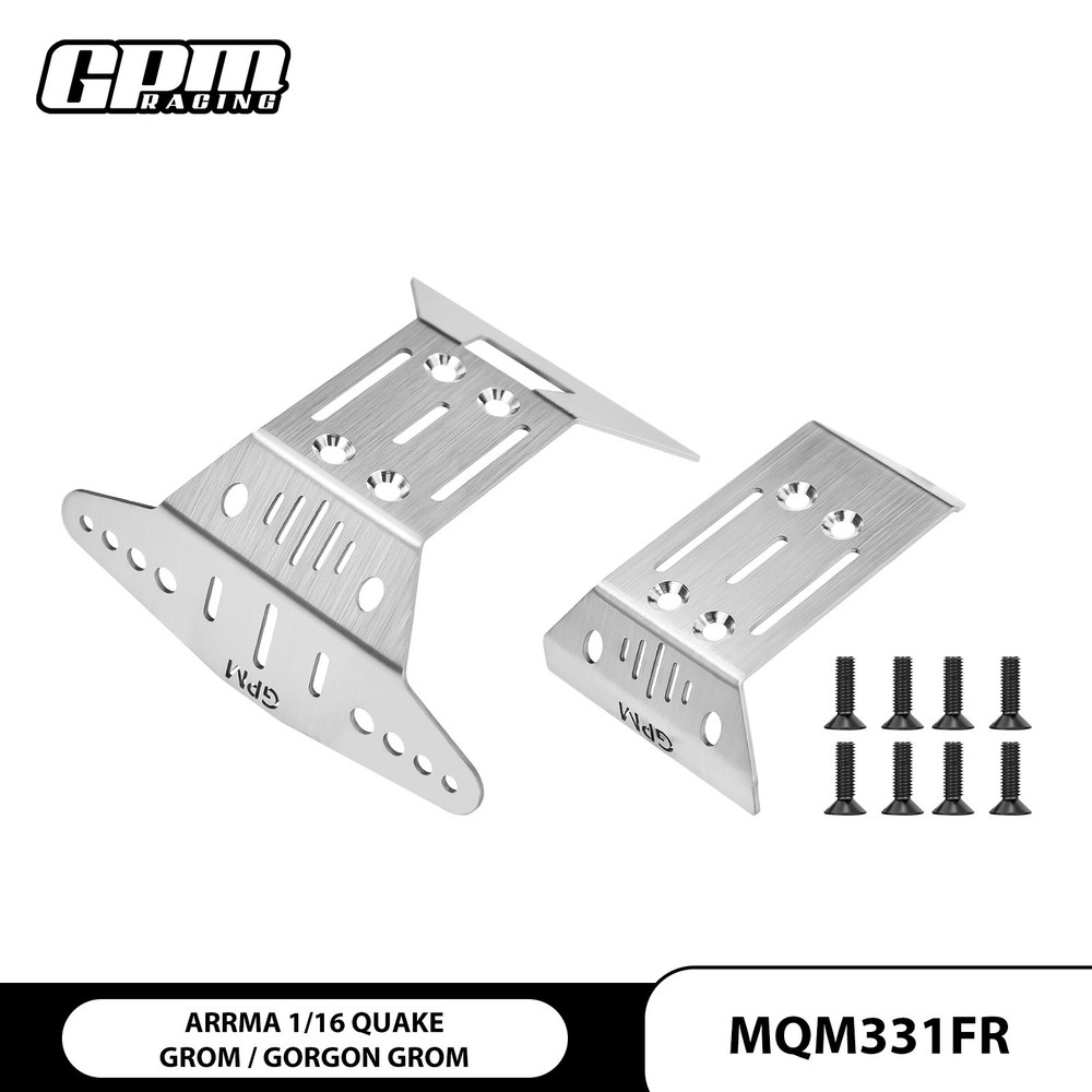 GPM Stainless Steel F & R Chassis Skid For ARRMA 1/16 Quake Grom Gorgon Grom