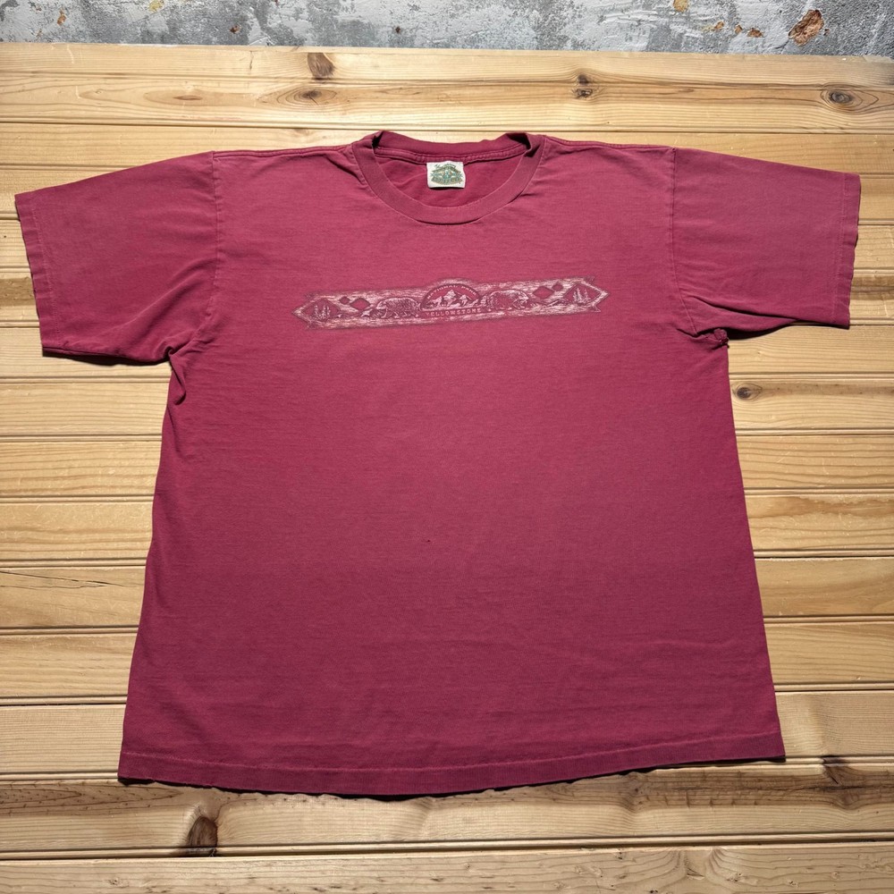 Vintage 90s Yellowstone National Park Bear Mountain Nature Souvenir T-Shirt - XL