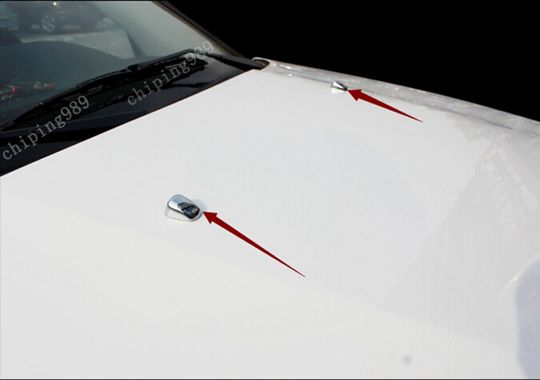 2pcs ABS Chrome Windshield Wiper Nozzle Covers for Jeep