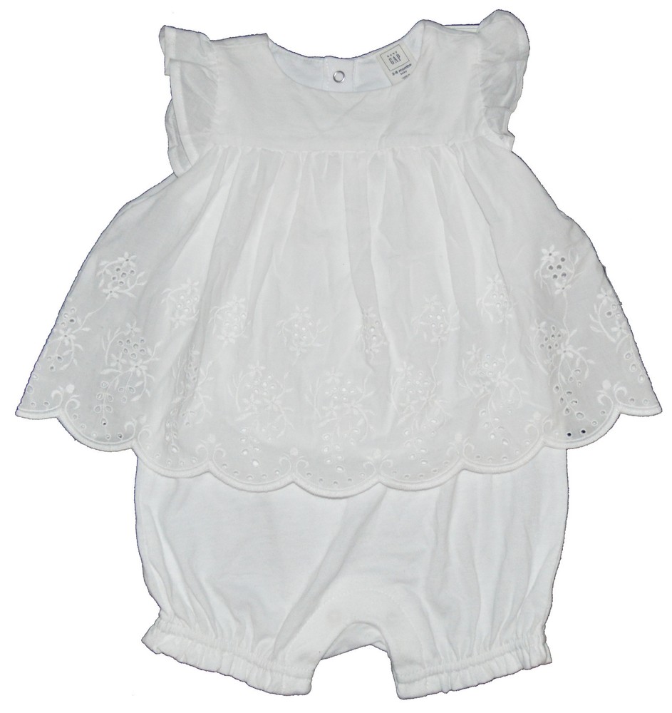 Baby Gap White Eyelet Shorty Romper 3-6 Months $35 NWT