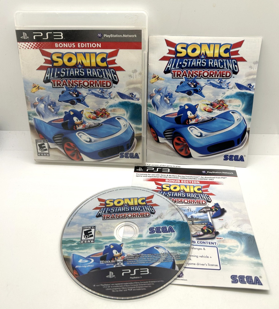 PlayStation 3 PS3 Game Sonic & All-Stars Racing Transformed CIB Complete In Box