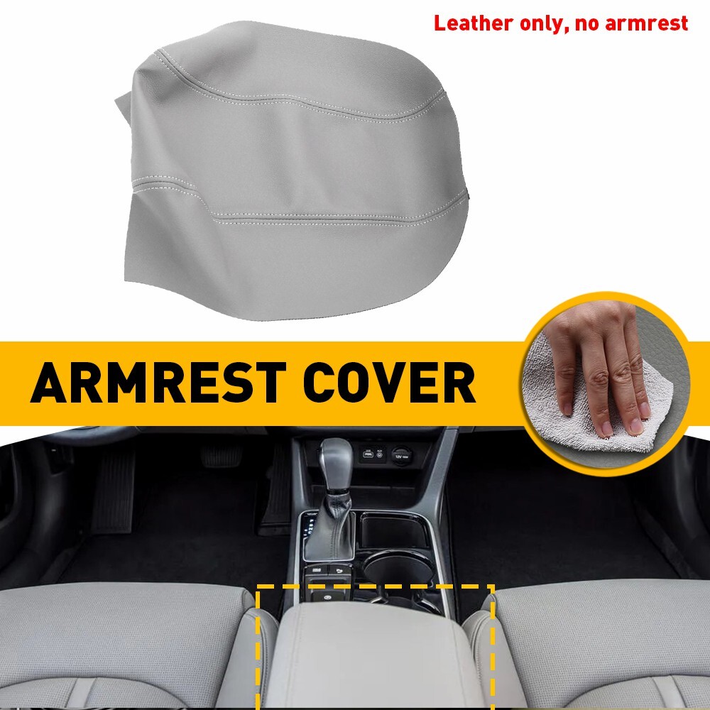 Center Console Arm Rest Lid Armrest Cover Skin Gray for 15-2019 Hyundai Sonata M