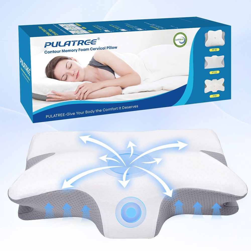 Orthopedic Cervical Pillow for Neck Pain Relief and Side Sleeper Support
