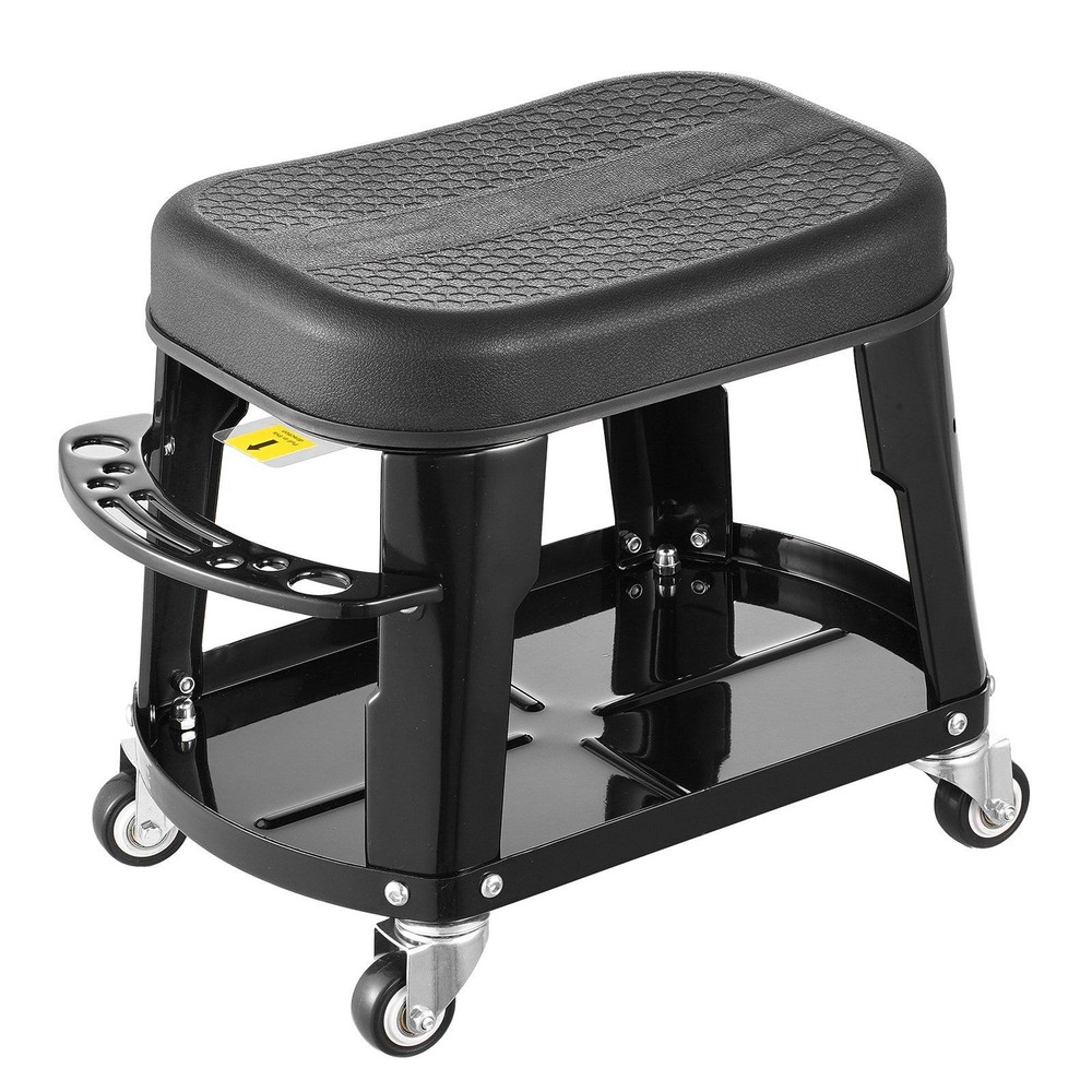 300lb Heavy-Duty Workshop Stool w/360° Rotation Tool Tray Waterproof Cushion