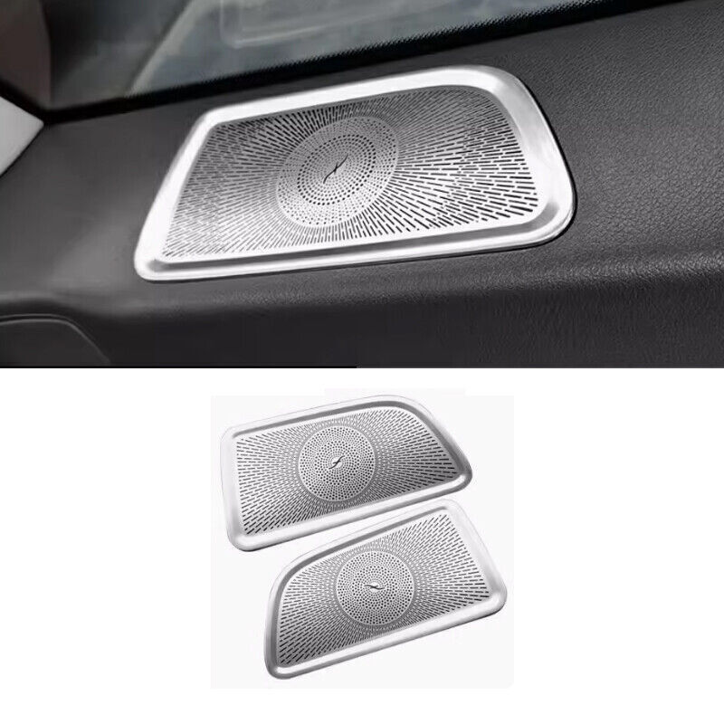 Para Benz 2020-2024 GLS Baúl Trasero Bocina Plata Titanio Cubierta Decoración 2 un.