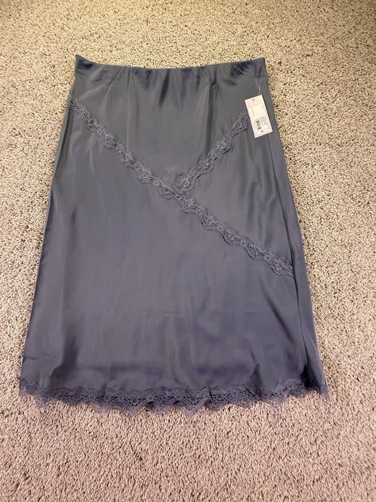 NWT Wild Fable Women’s Satin Skirt Slate Blue XL Maxi