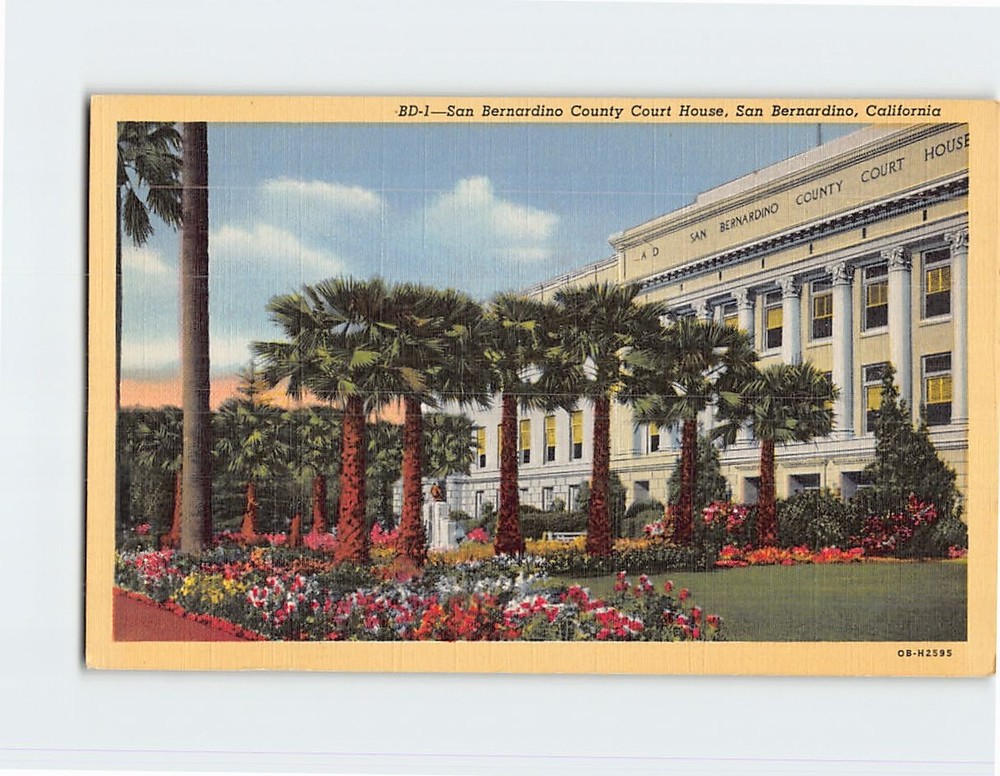 Postcard San Bernardino County Court House San Bernardino California USA