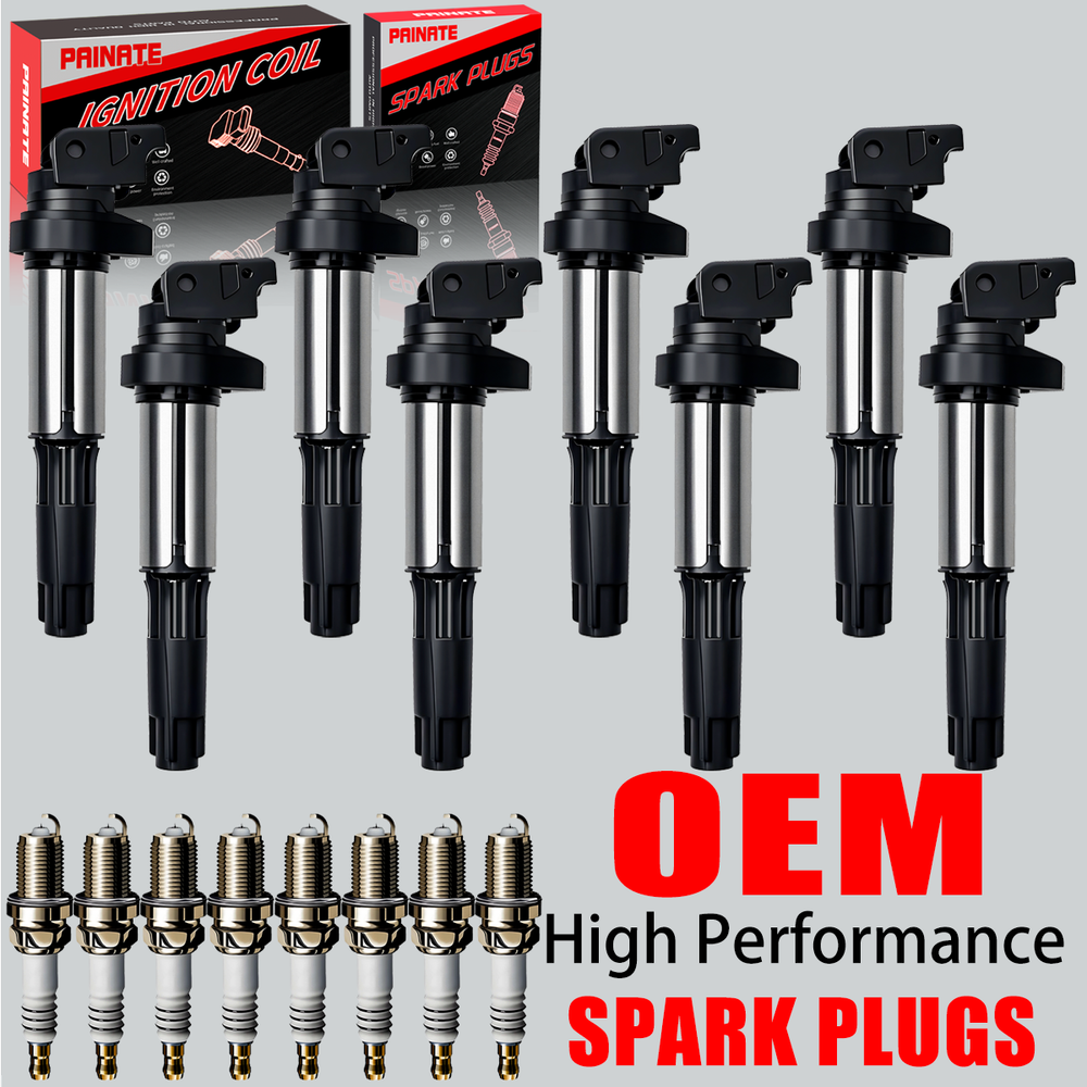 8X Brand OEM Ignition Coil & Iridium Spark Plugs For BMW 550i 650i 750i X5 UF515