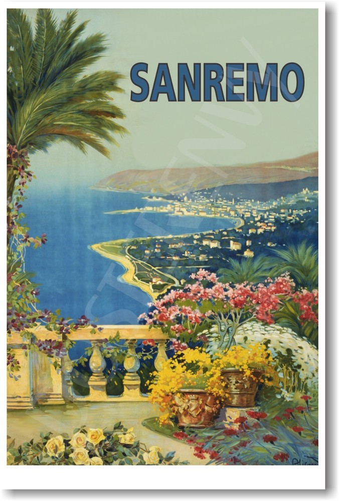 San Remo - Italy - Vintage Italian Travel Art Print - NEW POSTER - Great Gift