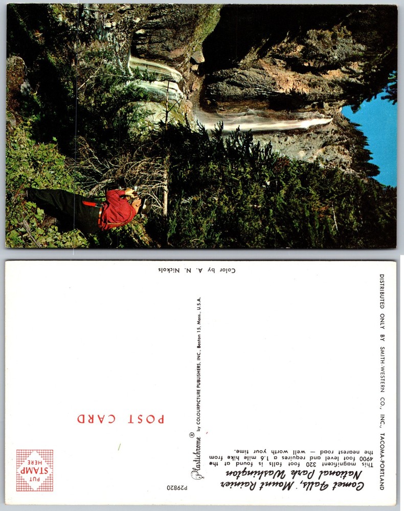 Comet Falls Mount Rainier National Park Washington Postcard