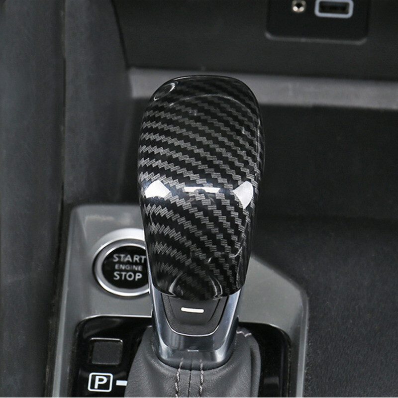 ABS Carbon Fiber Gear Shift Knob Cover Trim for Nissan Kicks 2019-2023-image