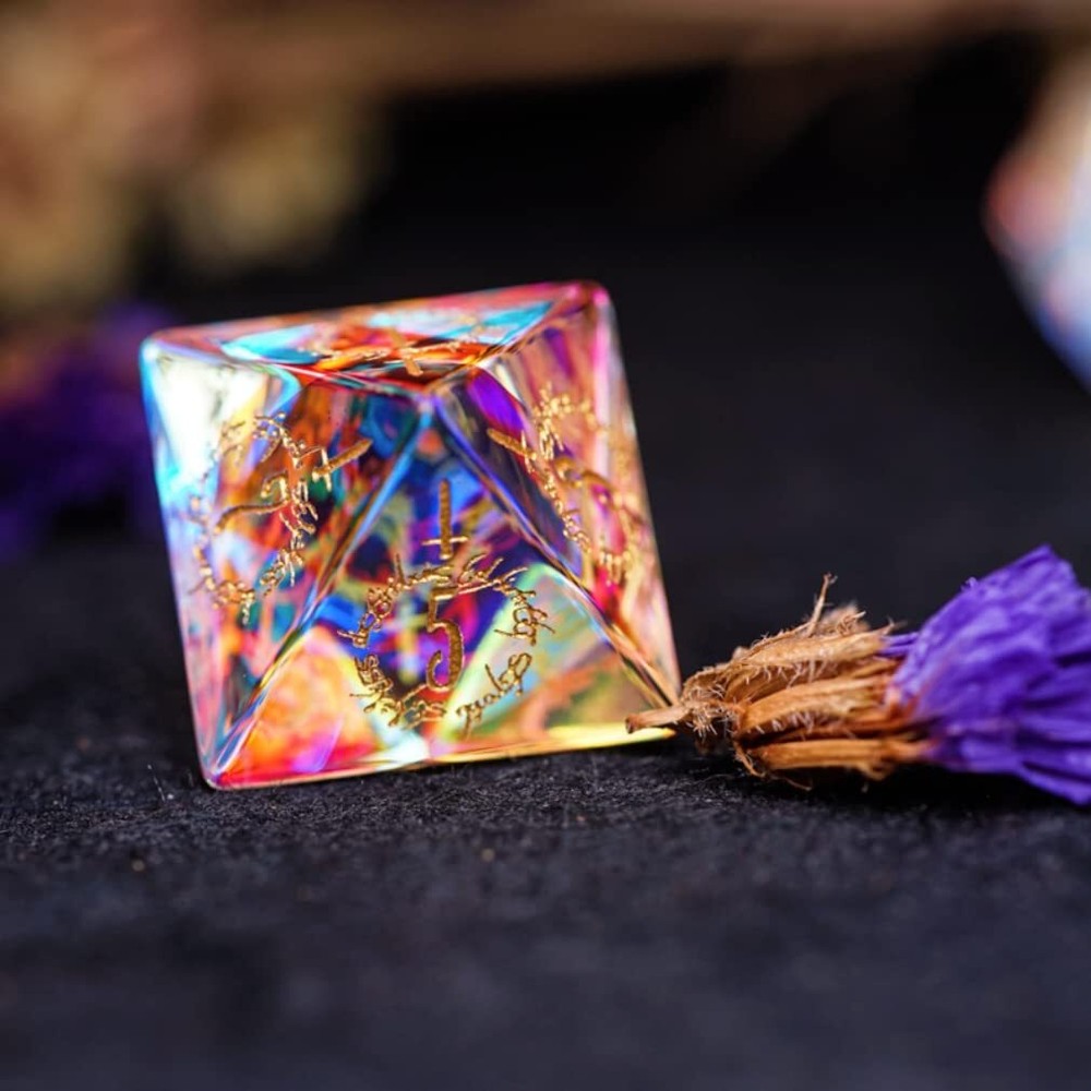 DND Dice Set, Natural Crystal Sharp Edge dice Set for D&D Game, Exquisite and...