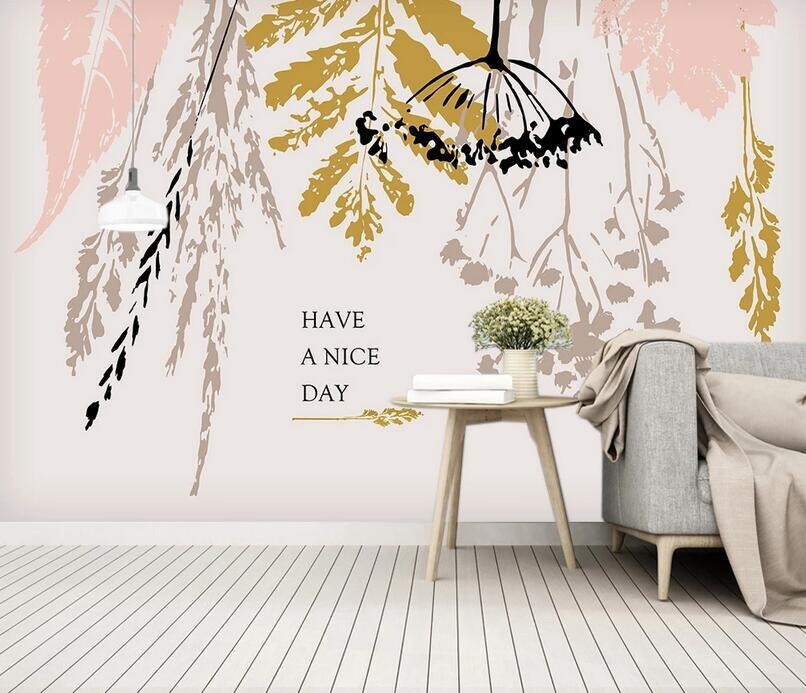 3D Leaf Print ZHUA4012 Wallpaper Wall Murals Removable Self-adhesive Ann 24