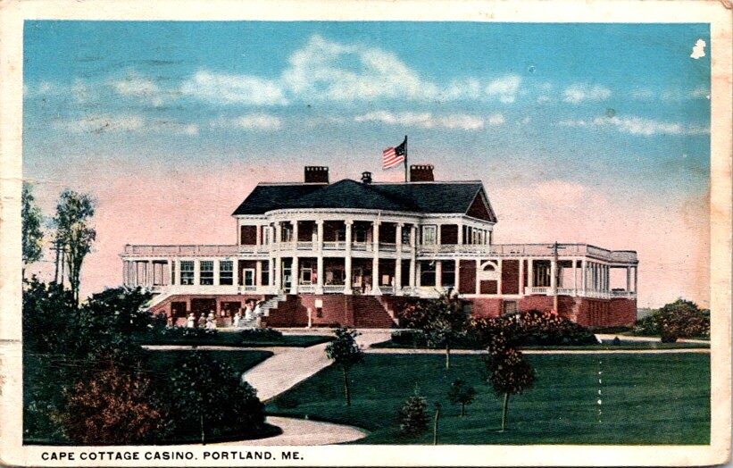 Vintage Postcard Cape Cottage Casino Portland Maine ME 1917                 S431