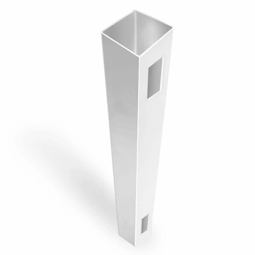 5 In. X 5 In. X 8 Ft. White Vinyl Routed Fence End/Gate Post