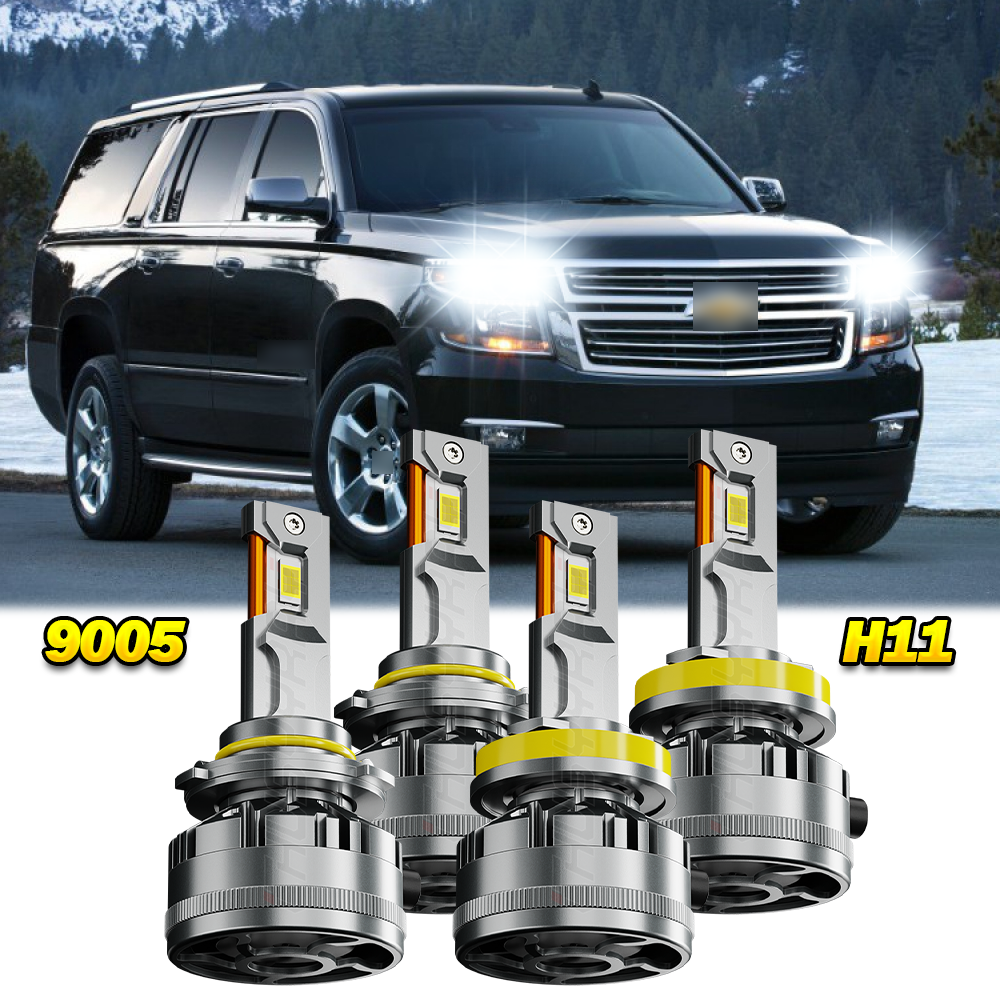 LED Headlight Bulbs 9005 H11 Super Bright For Chevrolet Suburban 2500 2007-2013
