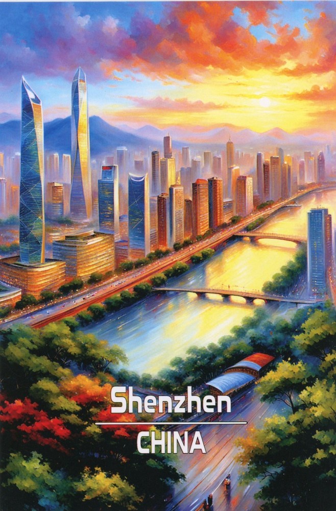 Shenzhen, China (Address Side Blank) --New POSTCARD