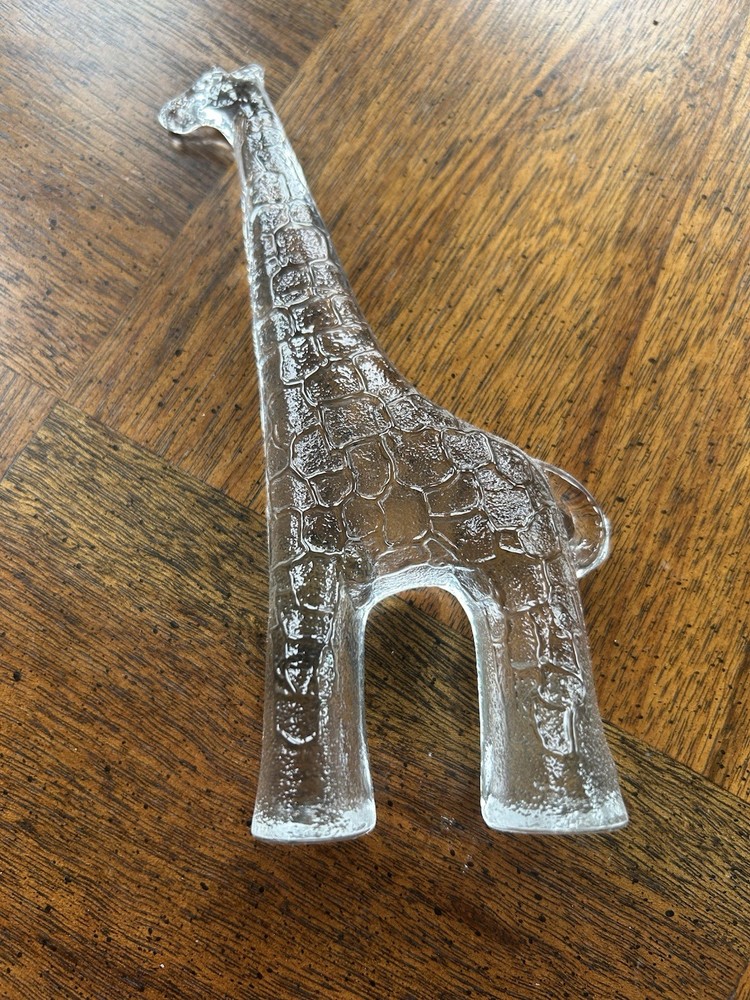 Bertil Vallien Kosta Boda Flat Back Glass Giraffe Paperweight Figurine Sweden