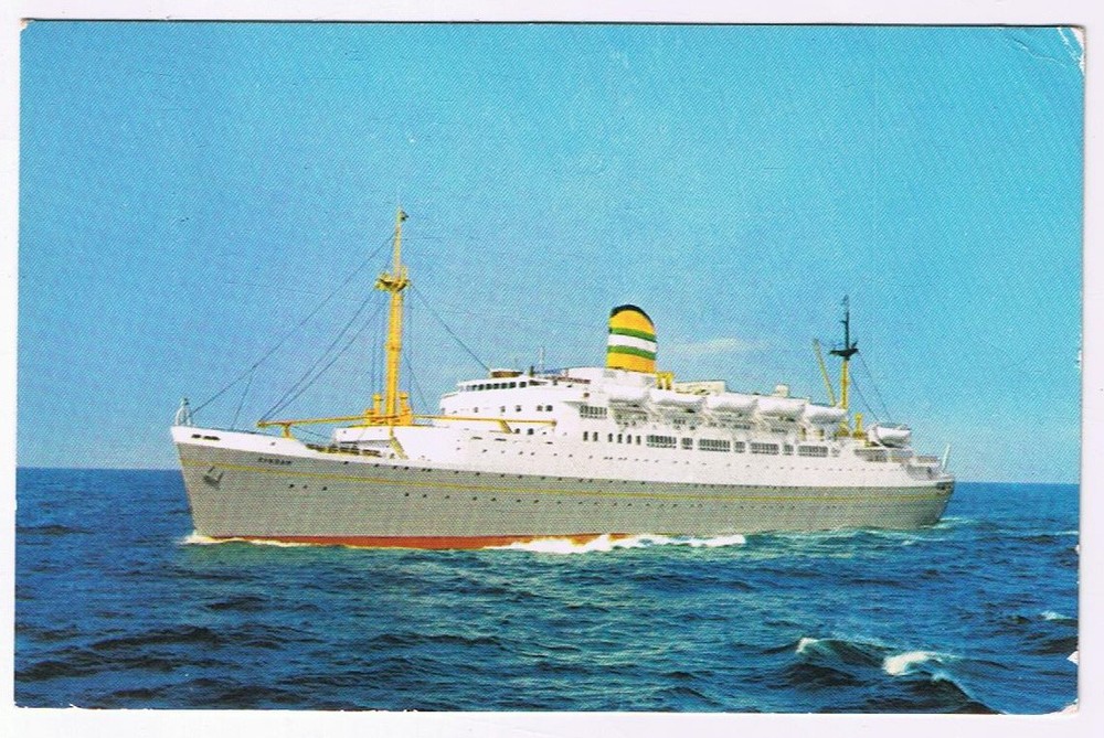 Postcard SS Ryndam Holland America Line