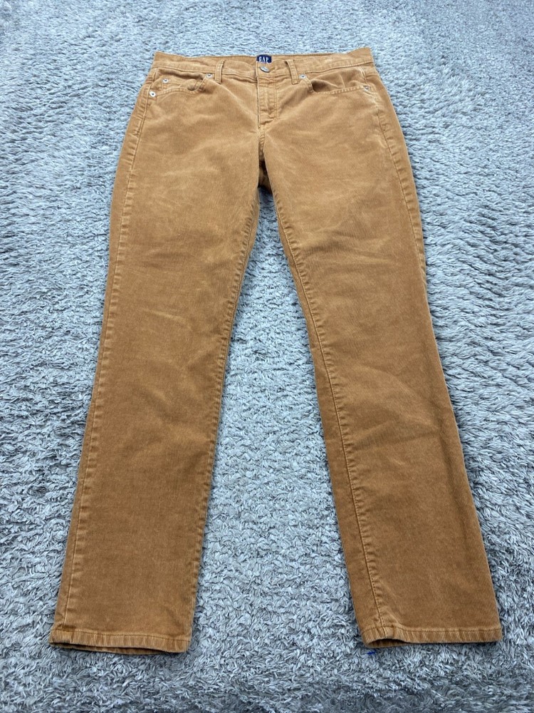 Gap Pants Women 27 Brown Corduroy True Skinny Mid Rise 90s Y2K Stretch Chino