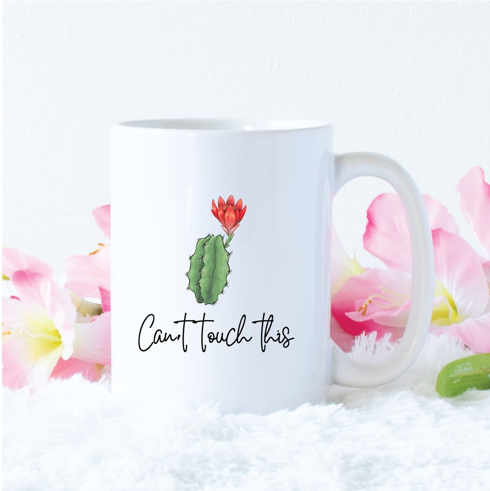 Funny Succulent Lover Gift Cactus Mug Can't Touch This Novelty Coffee Cup  
