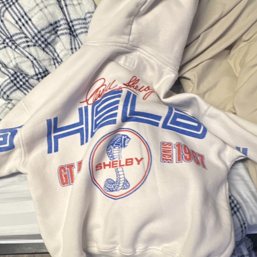 Hollister Shelby Graphic Pullover Hoodie White Cotton Women's Size S