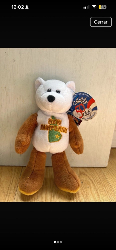 Limited Treasures America Coin Bears New Hampshire 2002 Small Stuffed Animal