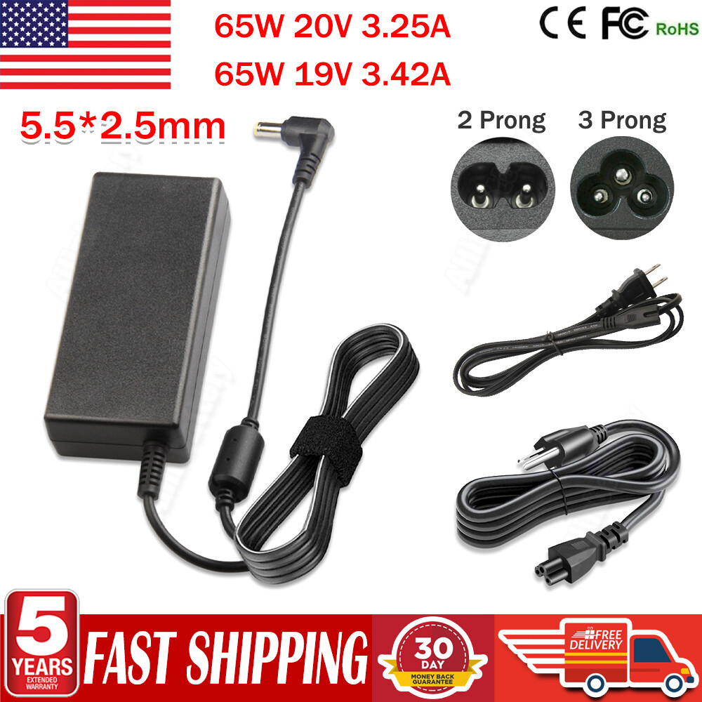 65W AC Adapter Charger for Lenovo/Toshiba/Gateway/ASUS/Acer Laptop Power Supply