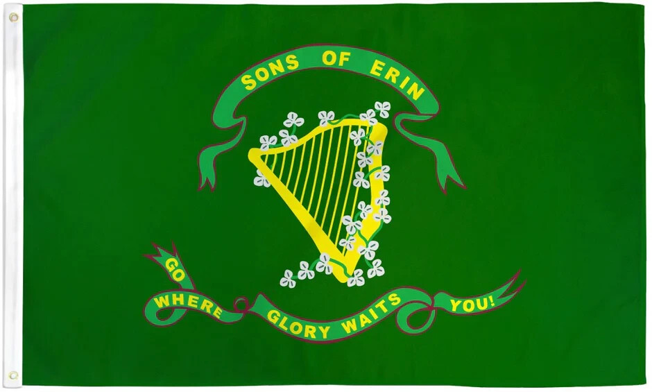 Sons of Erin Flag 3x5ft Poly Irish-American Civil War US Historical Flag