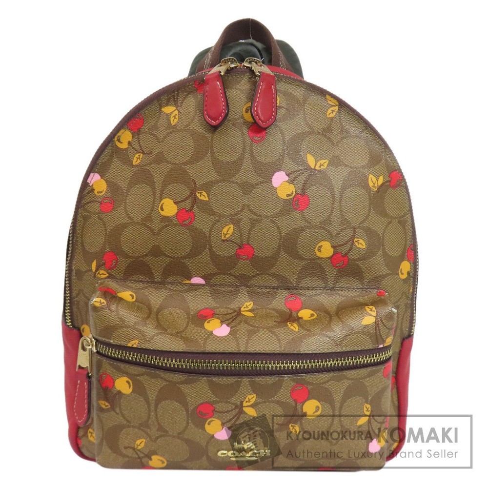 COACH F31372 Cherry Signature Backpack Daypack PVC Ladies Used
