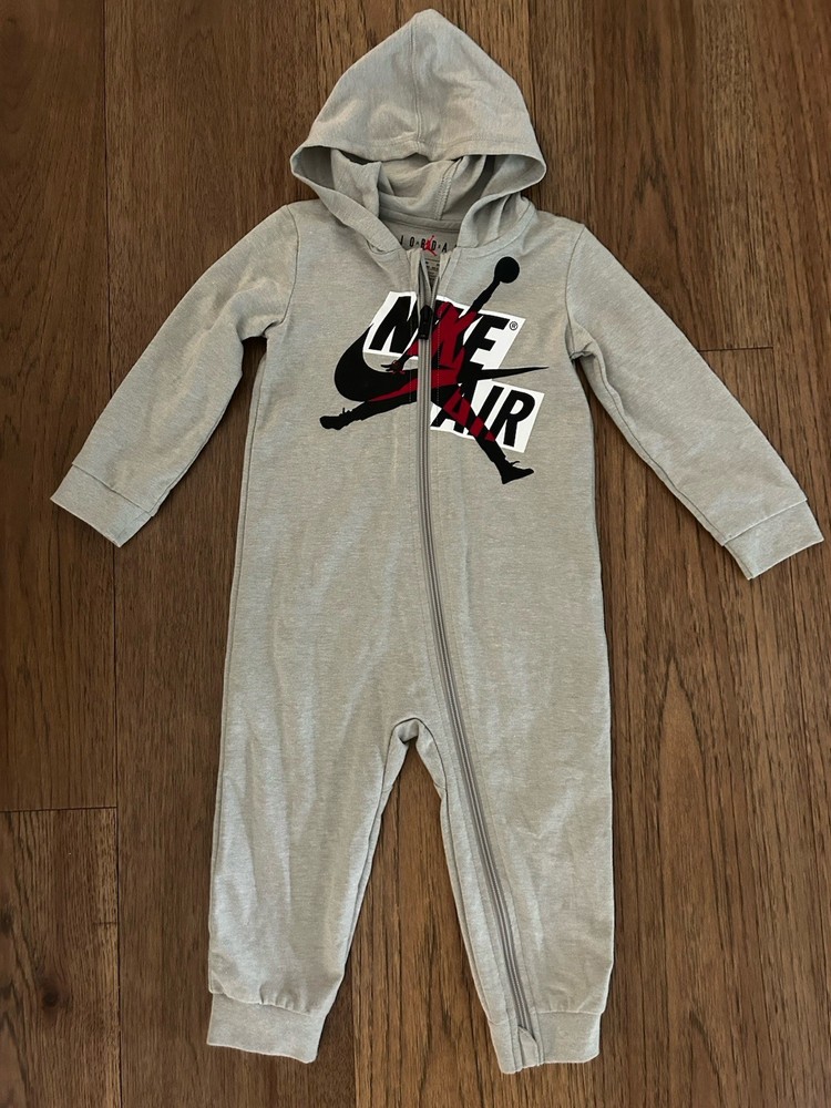 Nike Air Jordan Jumpman Full Zip Hooded Coverall One Piece Outfit Size 24 Months