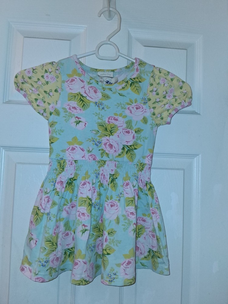 Matilda Jane Size 4 Girls Baby Blue Short Sleeve Dress