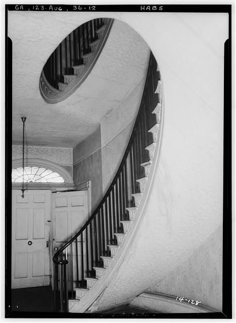 Photo:Augusta Georgia Ware-Sibley-Clark House Staircase 1936 HABS Interior