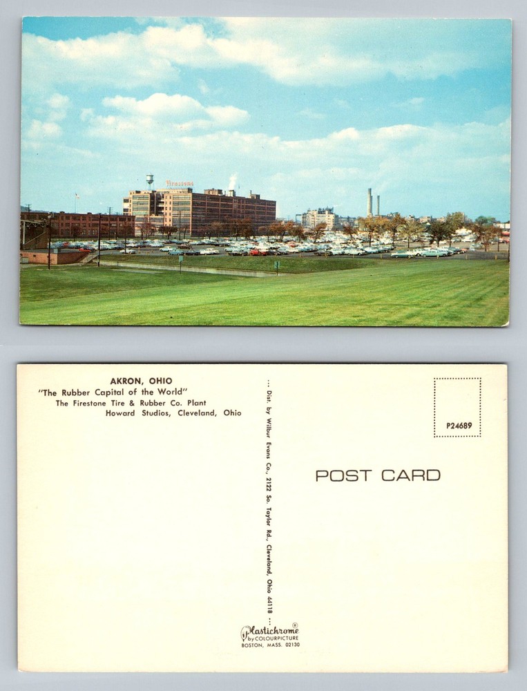 Akron, OH-Ohio, Firestone Tire & Rubber Company Plant Buildings Vintage Postcard