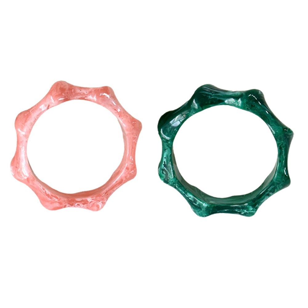 Colorful Wave Resin Bangle Minimalist Fashion Circle Wristband