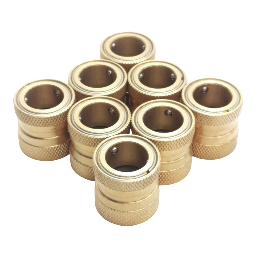 Lot of 8 Dixon 500QCF Quick Connect Brass Coupler, 3/4in Female GHT, 150PSI
