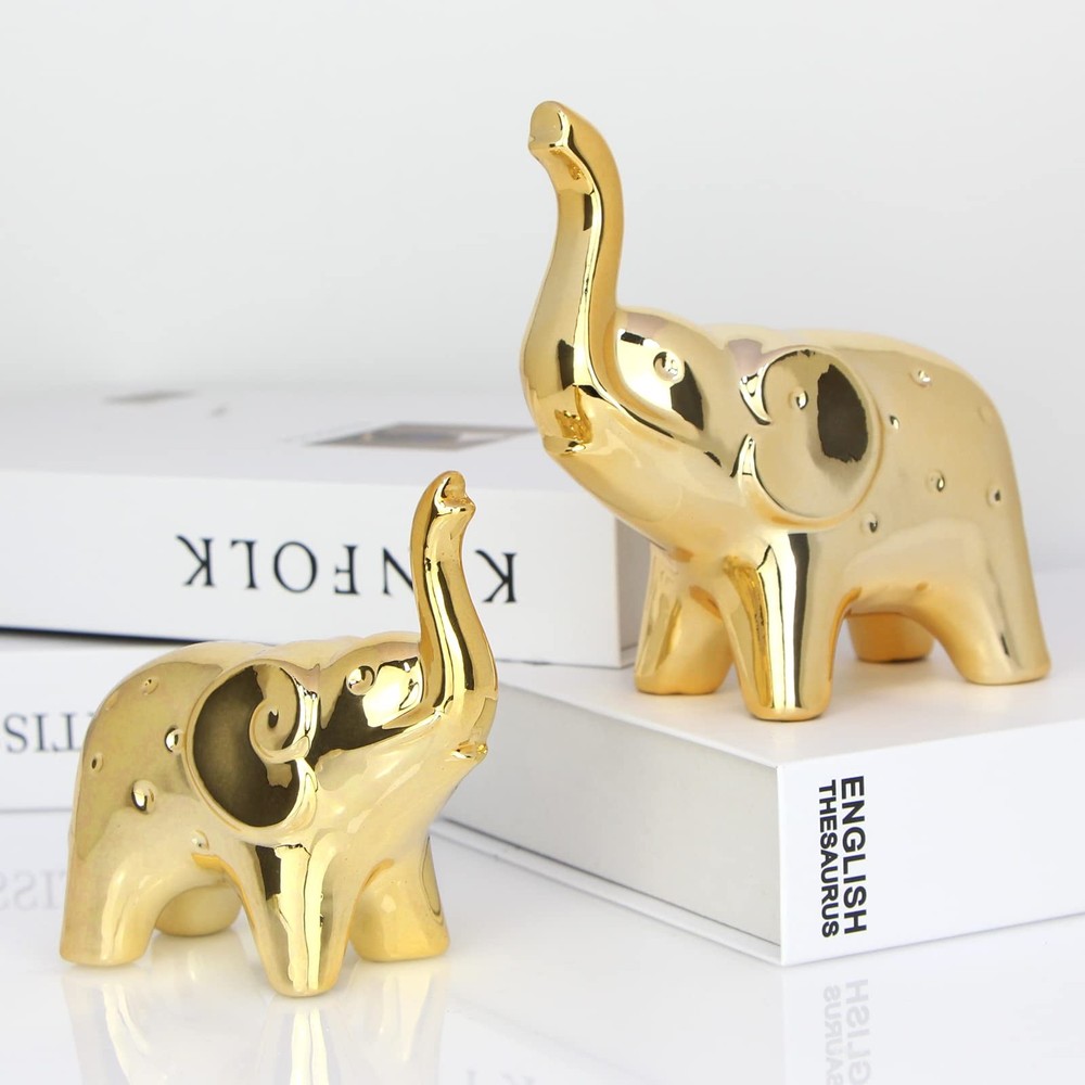 A Pair Elephant Statue Home Decor,Modern Style Figurines,Sculpture for Office...